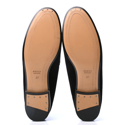 Gucci Velvet Horsebit Womens Jordaan Loafers 37 Black 4 of 4