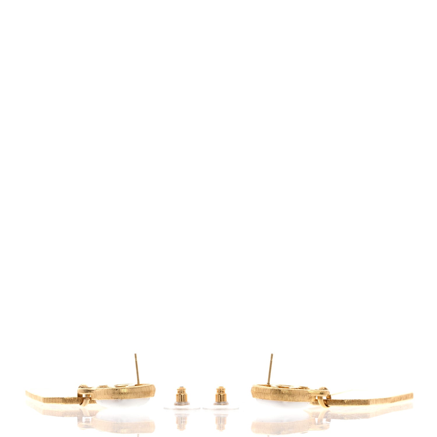 Chanel Pearl CC Tags Drop Earrings Gold 3 of 5