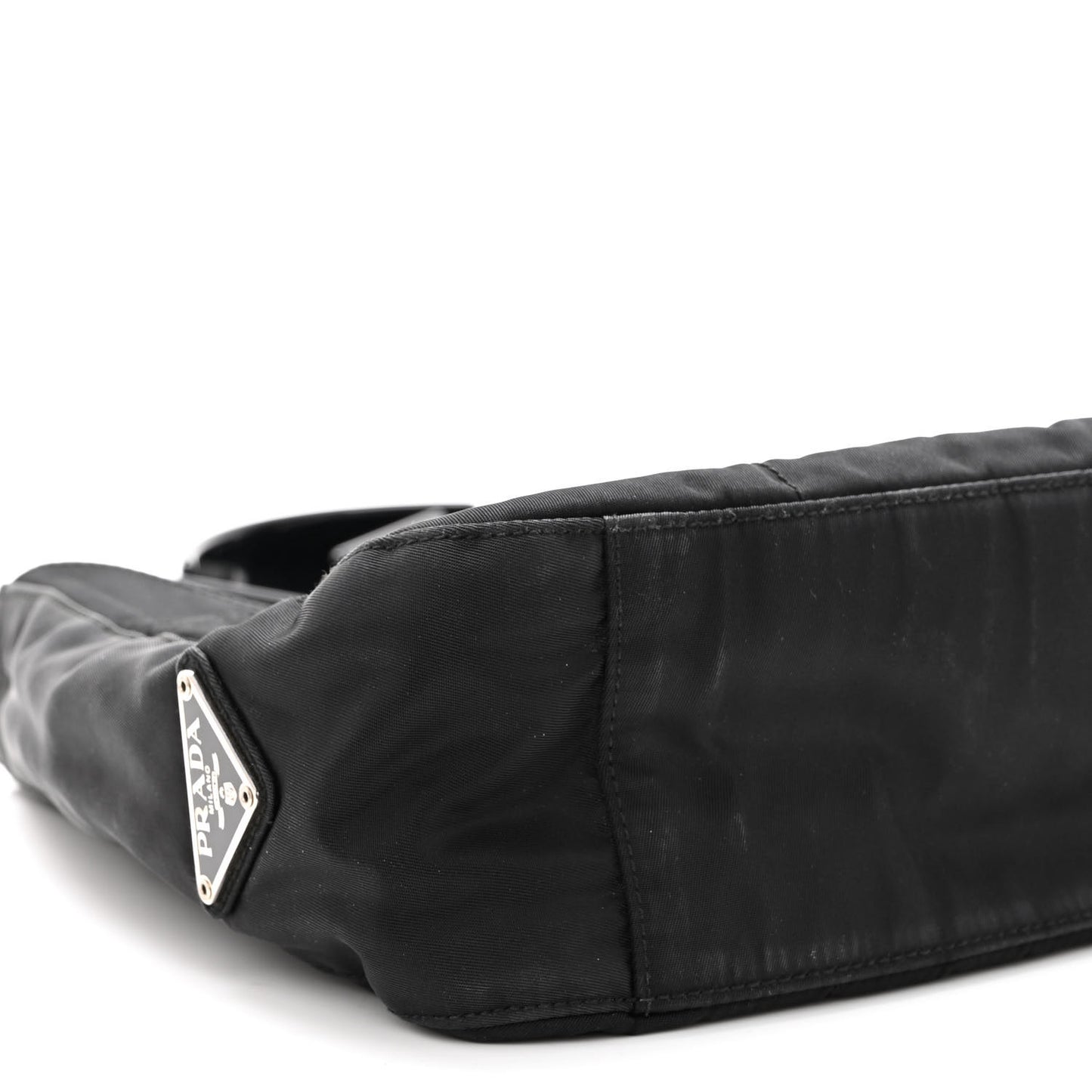 Tessuto Nylon Metal Links Shoulder Bag Black