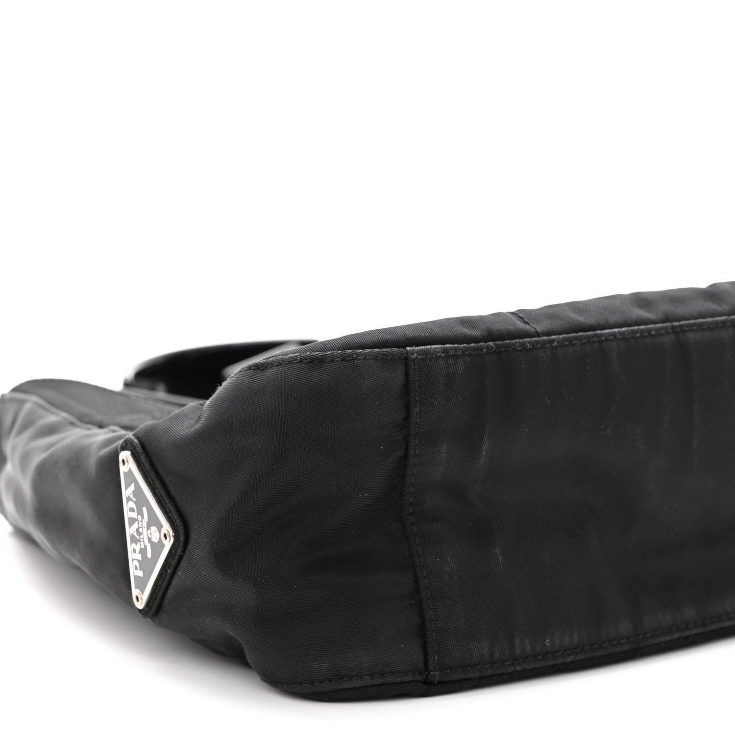 Prada Tessuto Nylon Metal Links Shoulder Bag Black 8 of 9