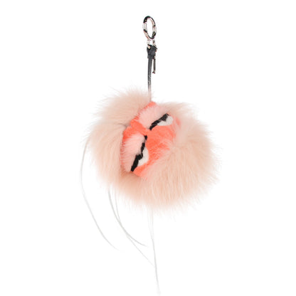 Fendi Fox Rabbit Goat Mink Fur Vitello Flamingo Furbet Monster Bag Bug Charm Light Pink 1 of 5