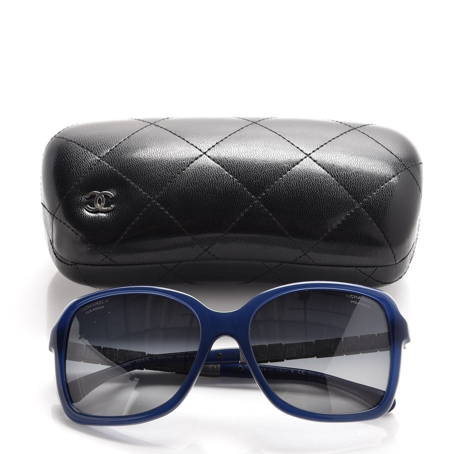 Baguette Crystal Polarized Square Sunglasses 5308-B Blue