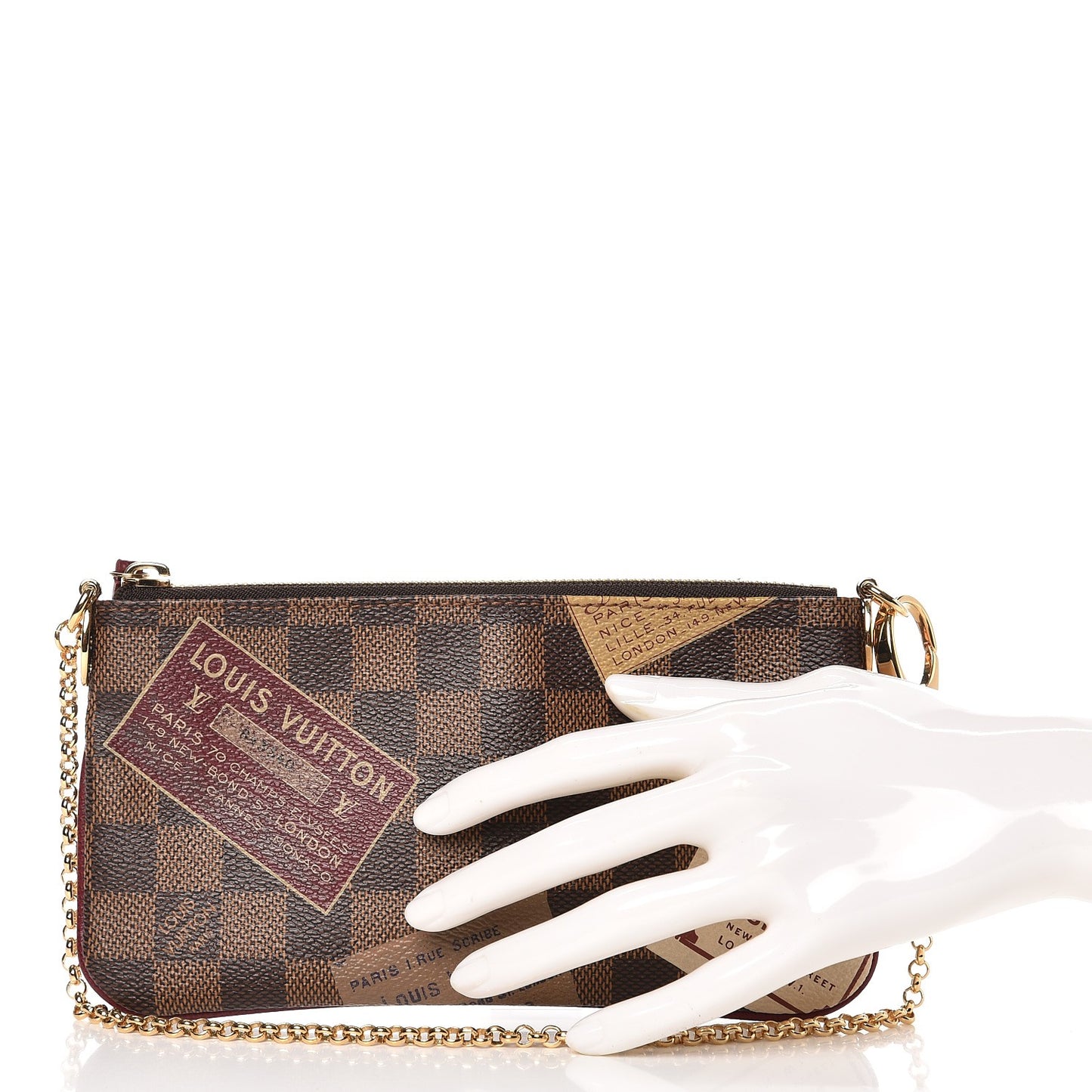 Damier Ebene Trunks Labels Pochette Milla MM