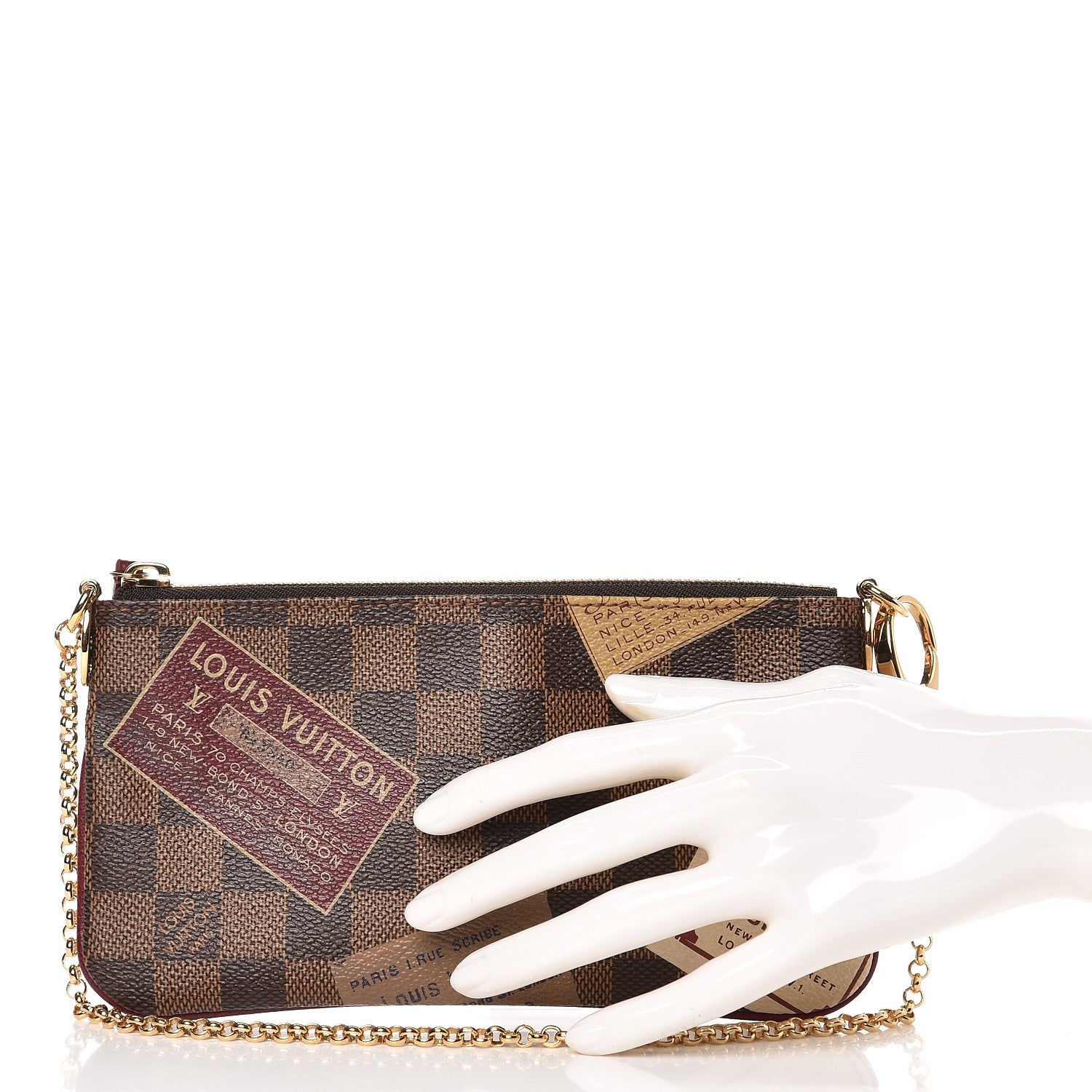 Louis Vuitton Damier Ebene Trunks Labels Pochette Milla MM 2 of 8