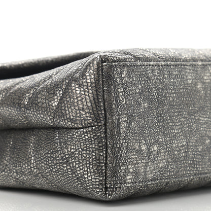 Saint Laurent Metallic Grain De Poudre Monogram Small Loulou Chain Satchel Gun Metal 9 of 10