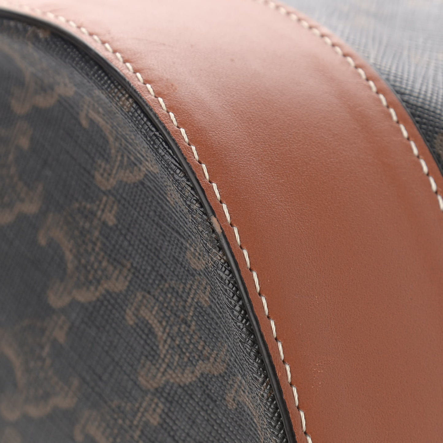 Triomphe Canvas Calfskin Medium Sailor Bag Tan