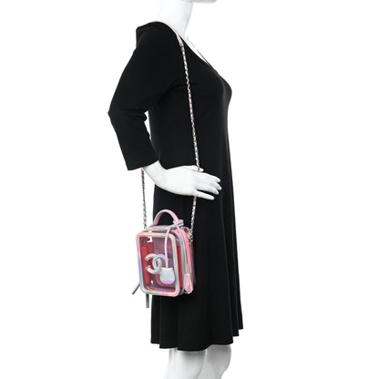 Chanel PVC Patent Calfskin Patent Lambskin Vertical Vanity Case Pink 2 of 14