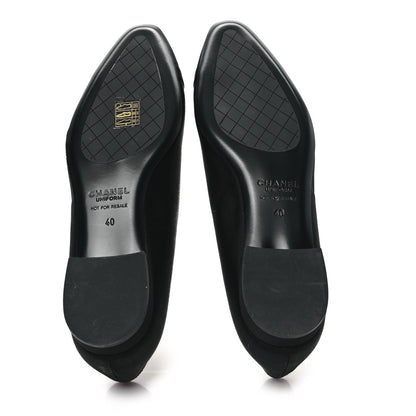 Chanel Grosgrain Cap Toe Uniform Ballerina Flats 40 Black 5 of 8