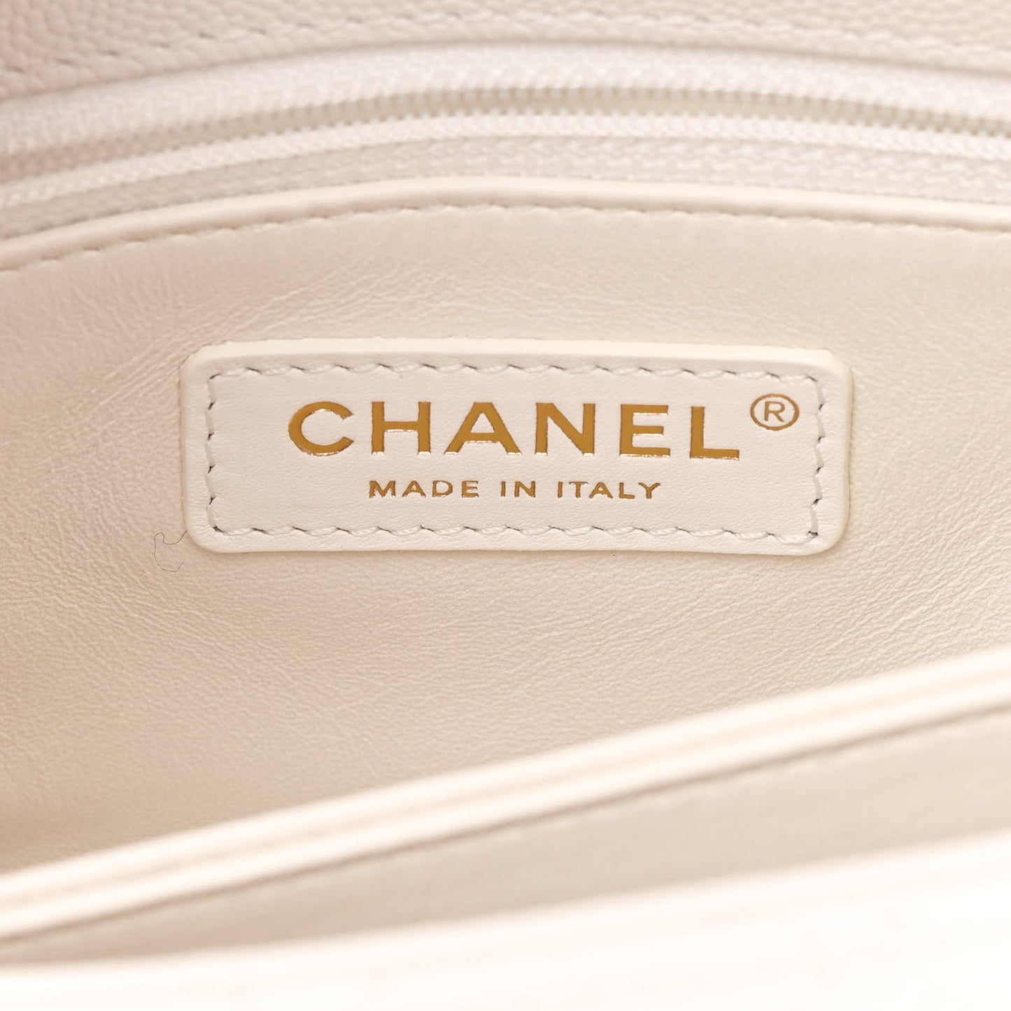 Caviar Quilted Mini Coco Handle Flap White