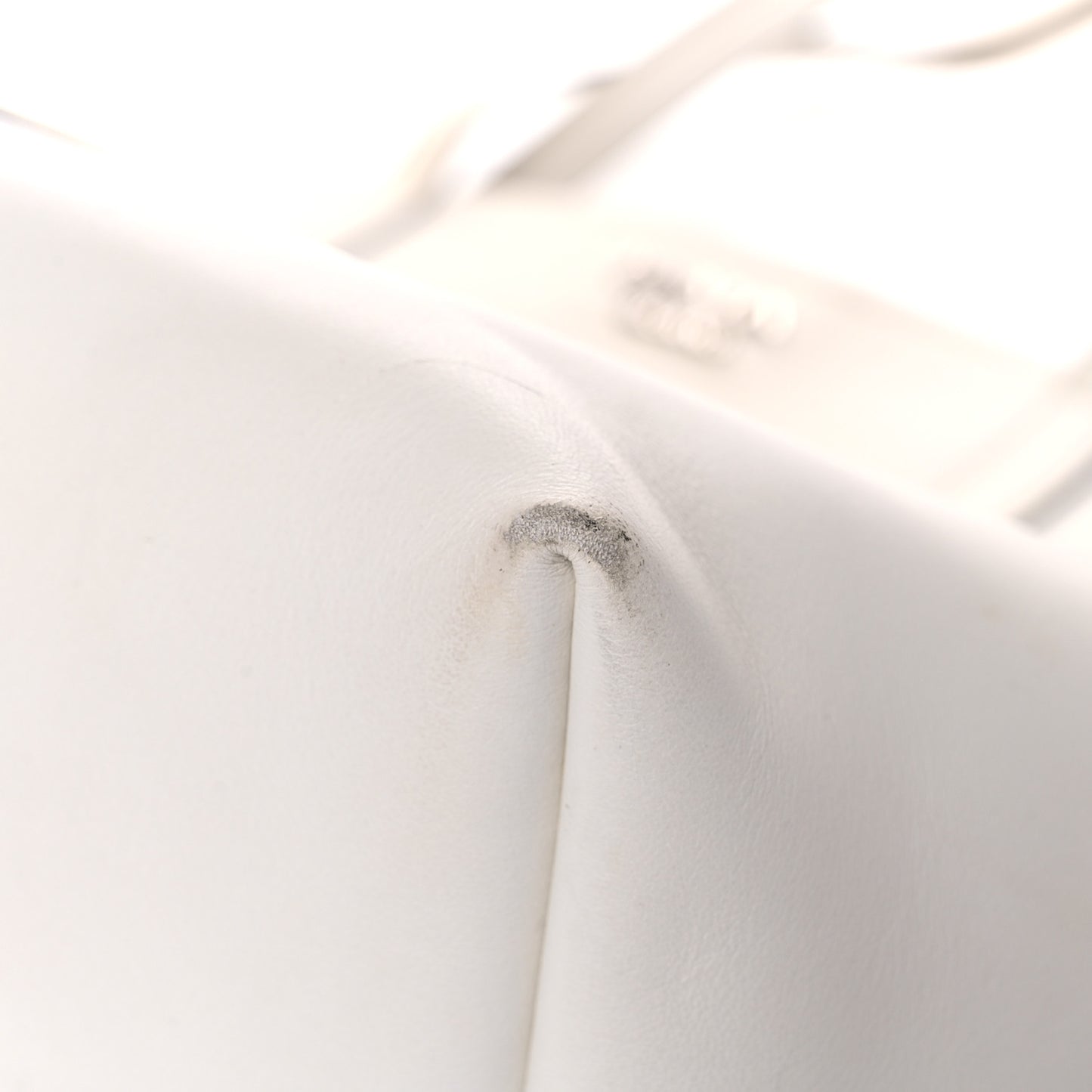 City Calf Front Pocket Large Shopping Tote White Black