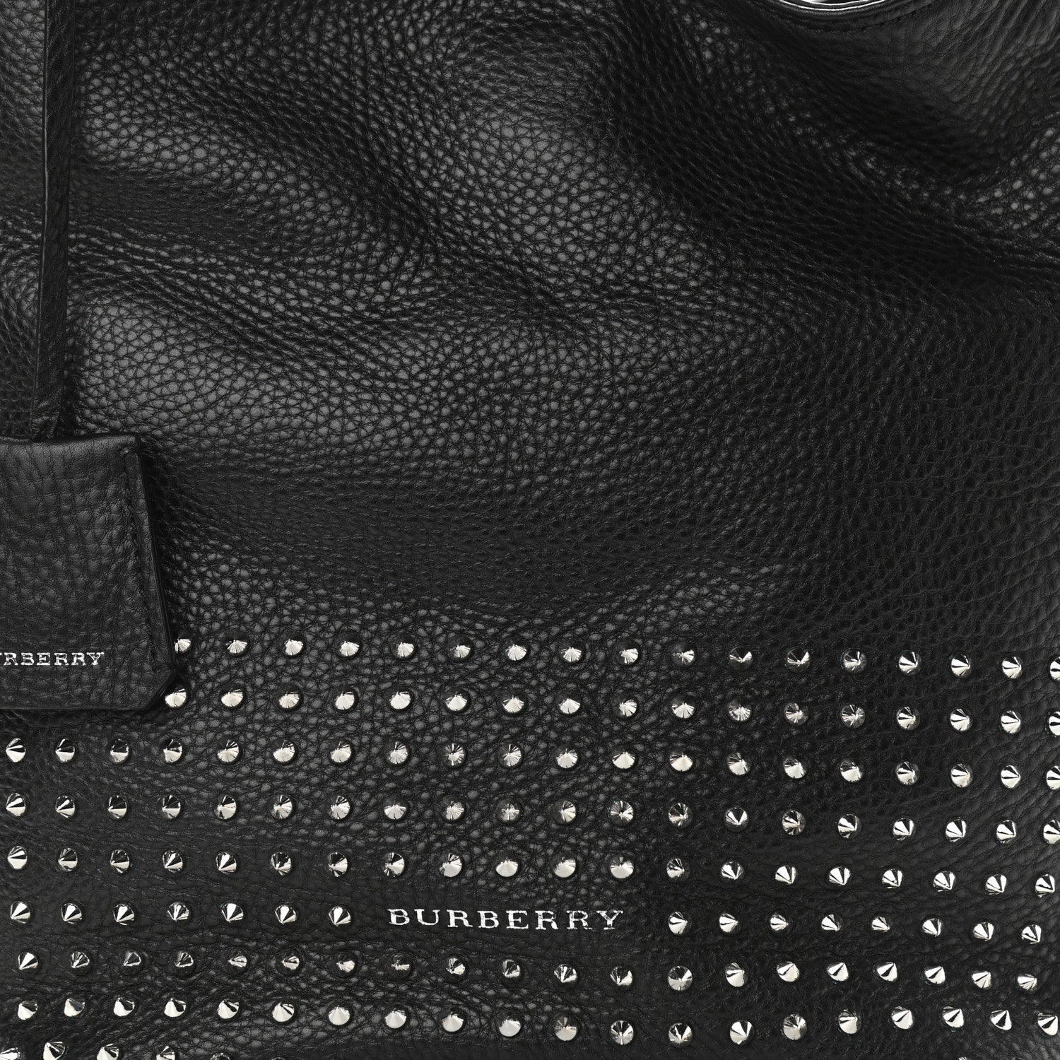 Burberry Calfskin Studded Medium Susanna Hobo Black 7 of 9