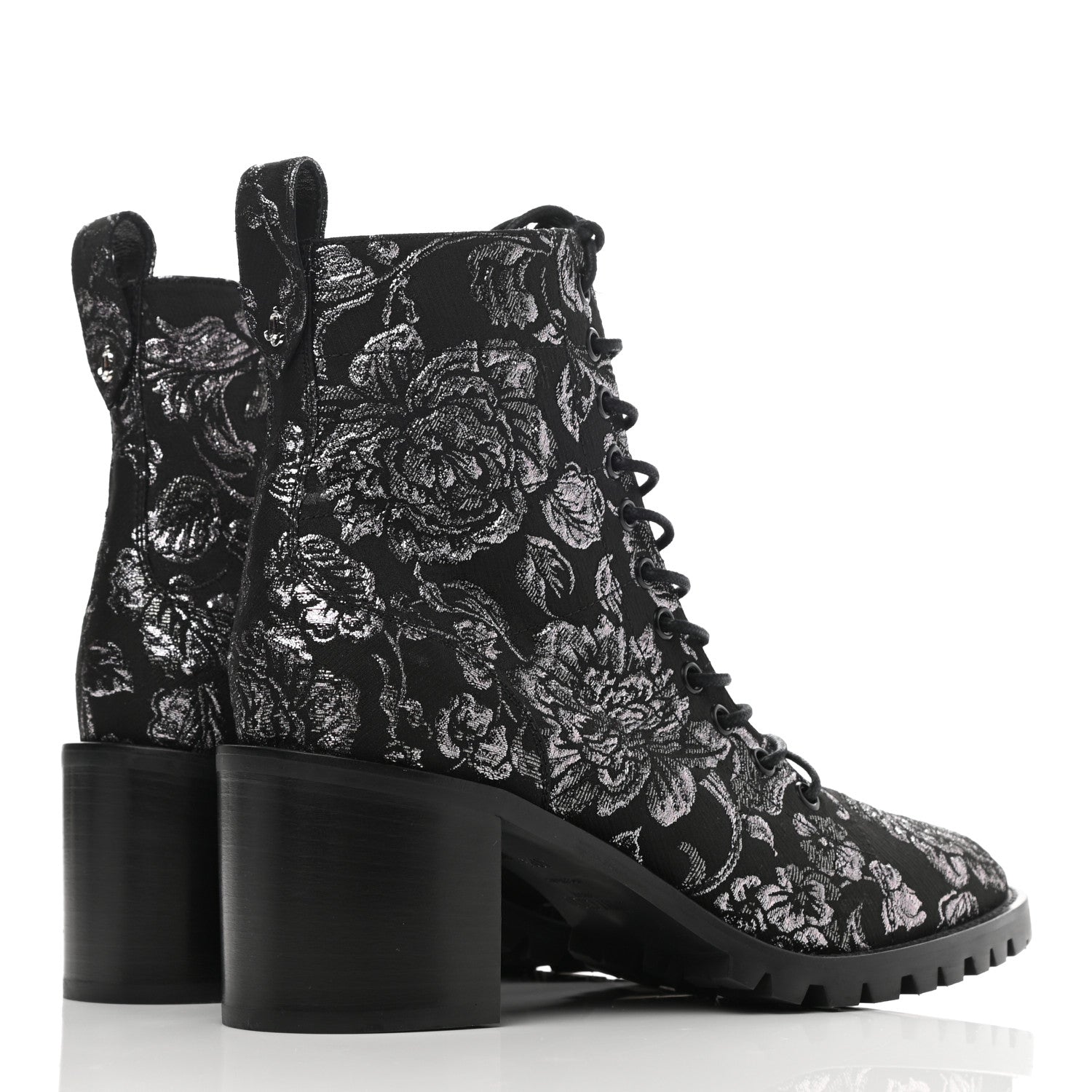 Jimmy Choo Brocade Cruz 65 Ankle Booties 40.5 Steel Black 7 of 10