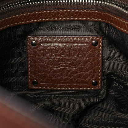 Prada Vitello Daino Side Pocket Hobo Bruciato 6 of 20