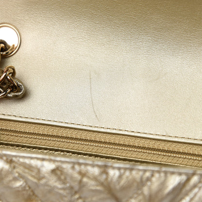 Chanel Patent Metallic Crumpled Calfskin Chevron Quilted Mini Rectangular Flap Gold 9 of 13