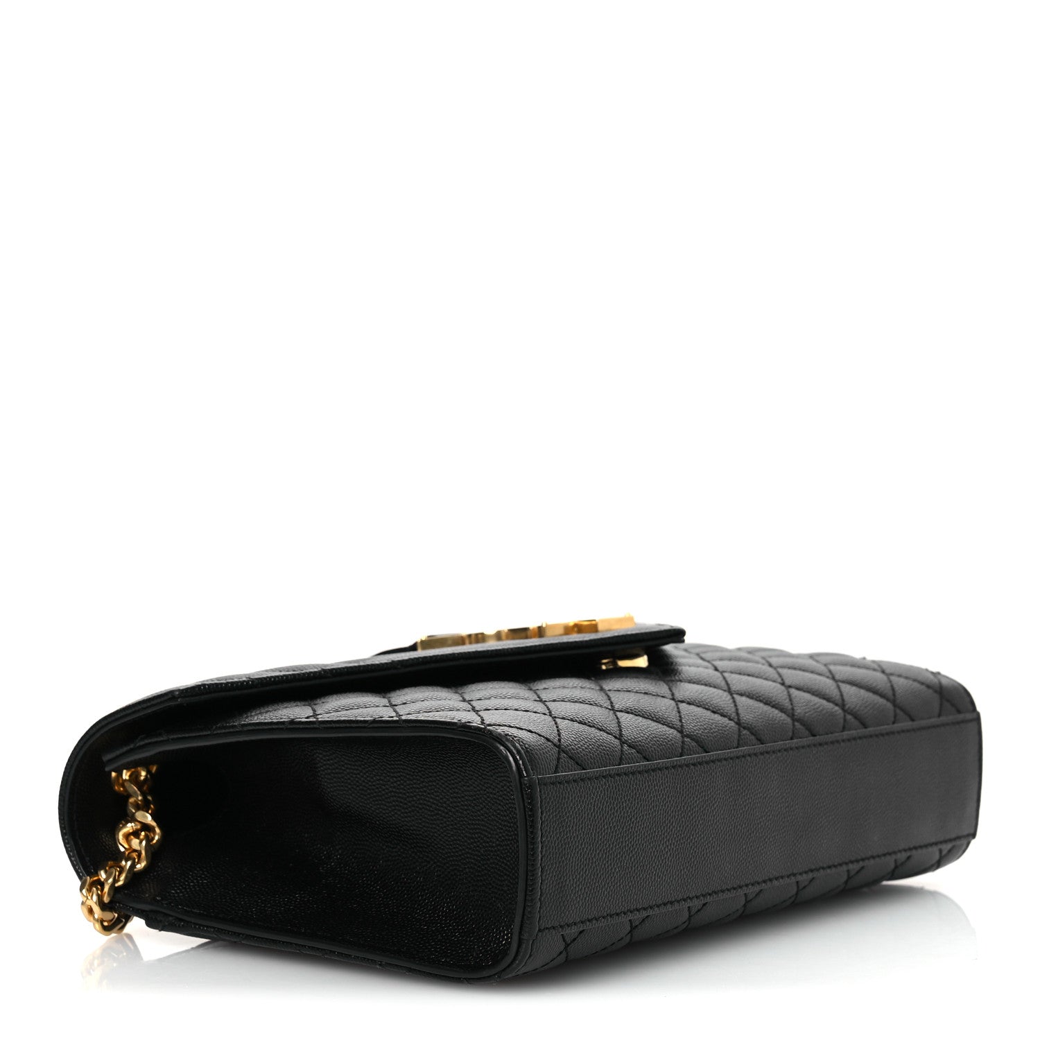 Saint Laurent Grain De Poudre Textured Mixed Matelasse Triquilt Medium Monogram Satchel Black 4 of 12