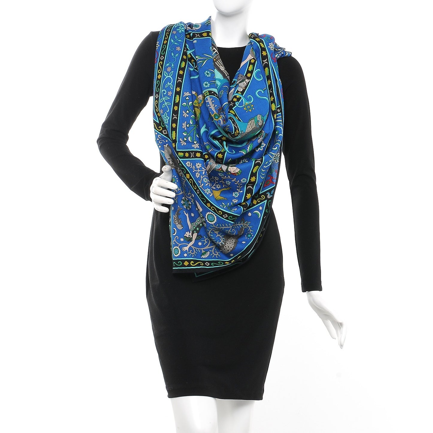 Cashmere Silk Peuple Du Vent Shawl 140 Caban Cobalt Turquoise
