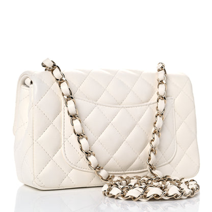 Chanel Lambskin Quilted Mini Rectangular Flap White 3 of 14