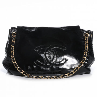 Chanel Vinyl Rock and Chain Large Flap Black 1 of 7