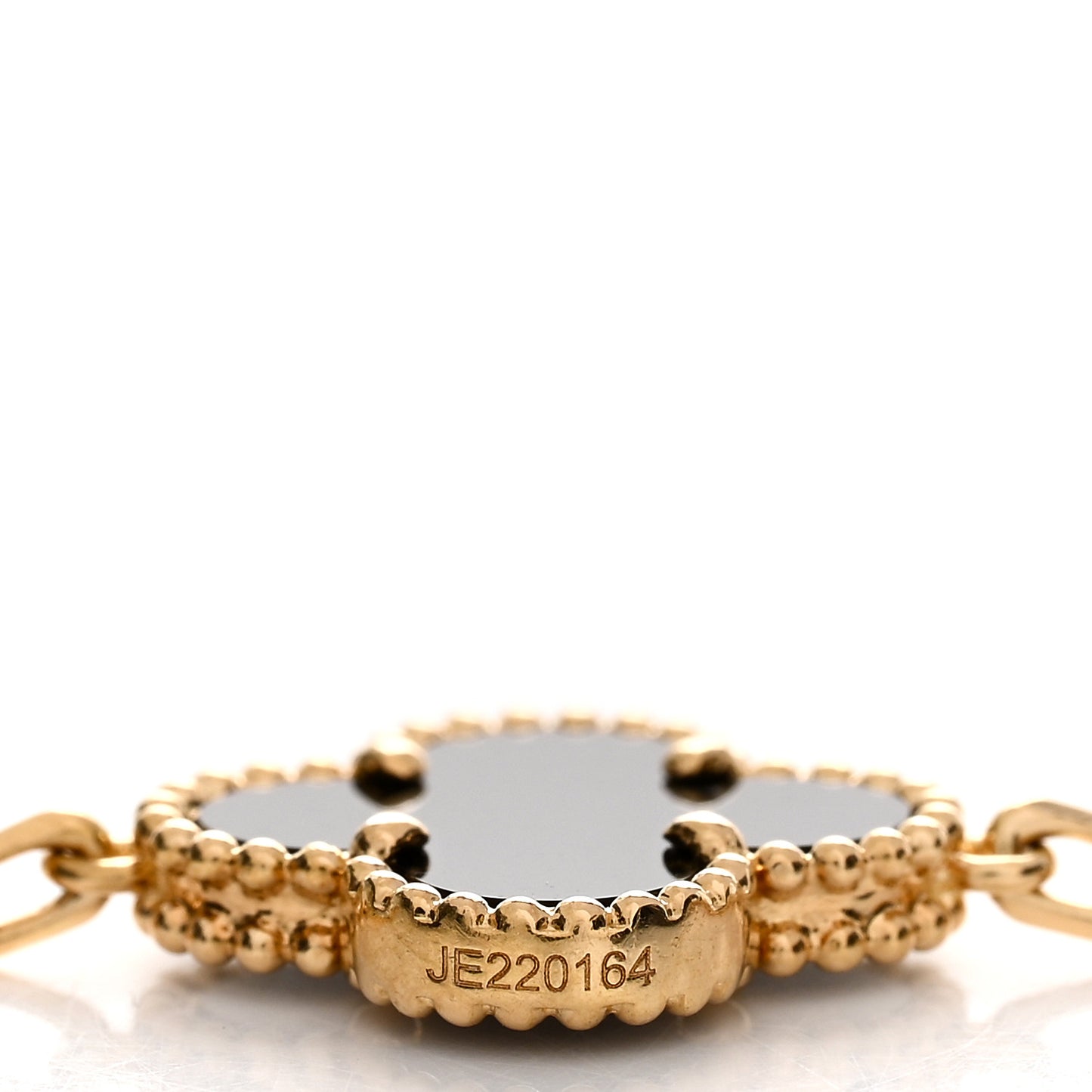 18K Yellow Gold Black Onyx 5 Motifs Vintage Alhambra Bracelet
