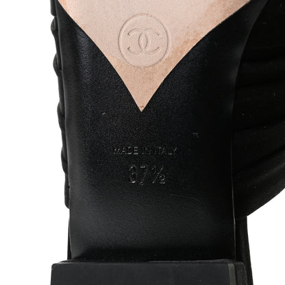Chanel Satin Bow Mules 37.5 Black 10 of 11