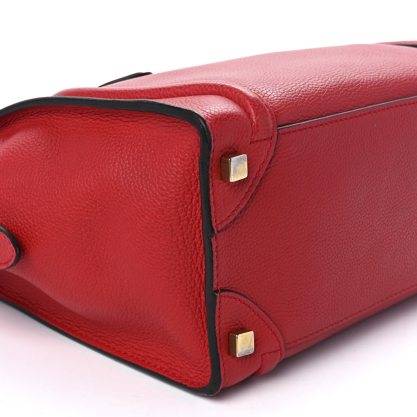 Drummed Calfskin Micro Luggage Red
