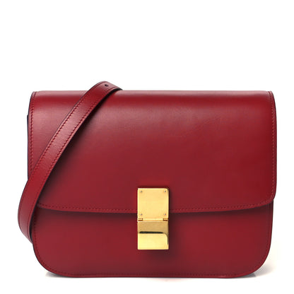 Celine Box Calfskin Medium Classic Box Flap Bag Red 1 of 11
