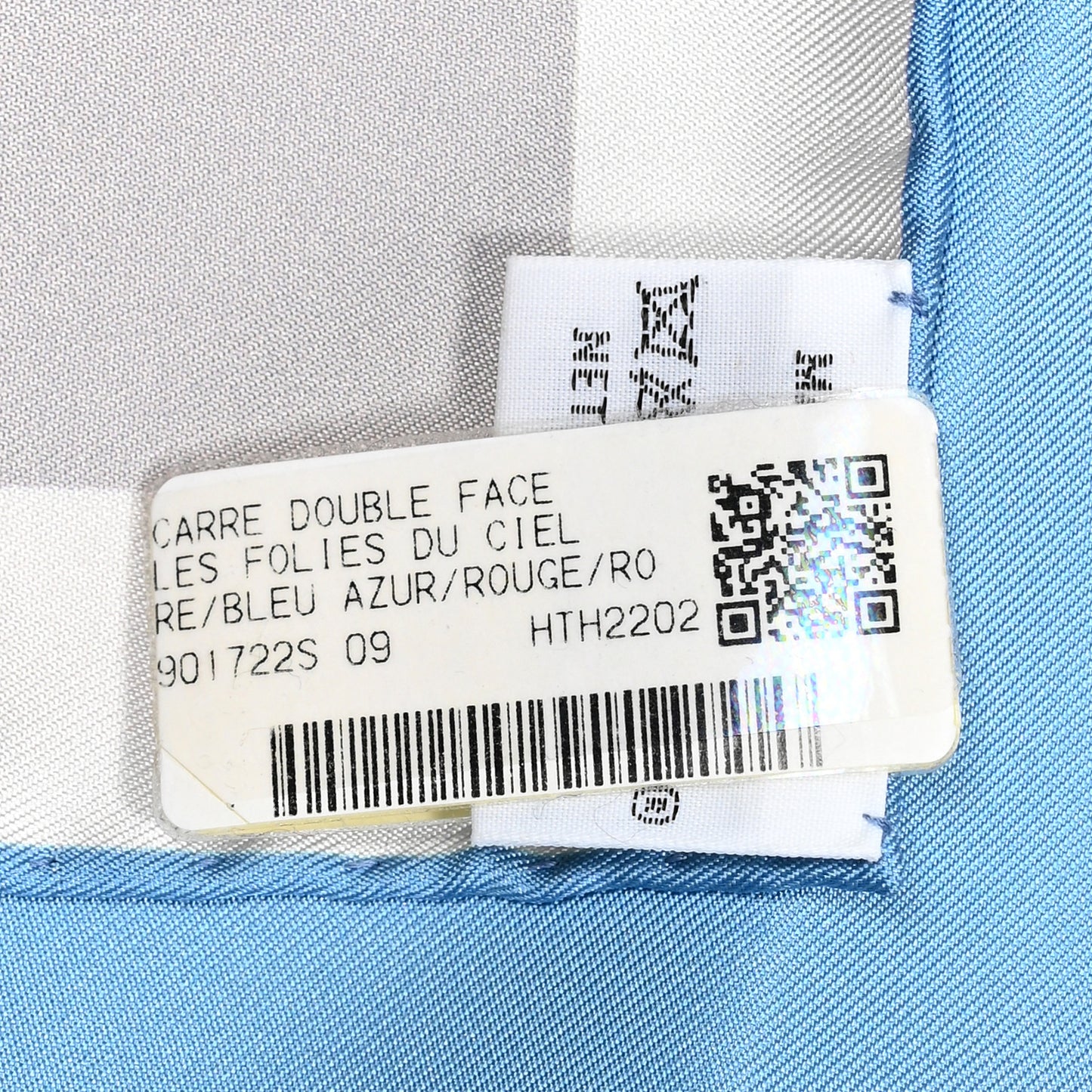 Silk Les Folies Du Ciel Double Face Scarf 90 Bleu Azur Rouge Rose