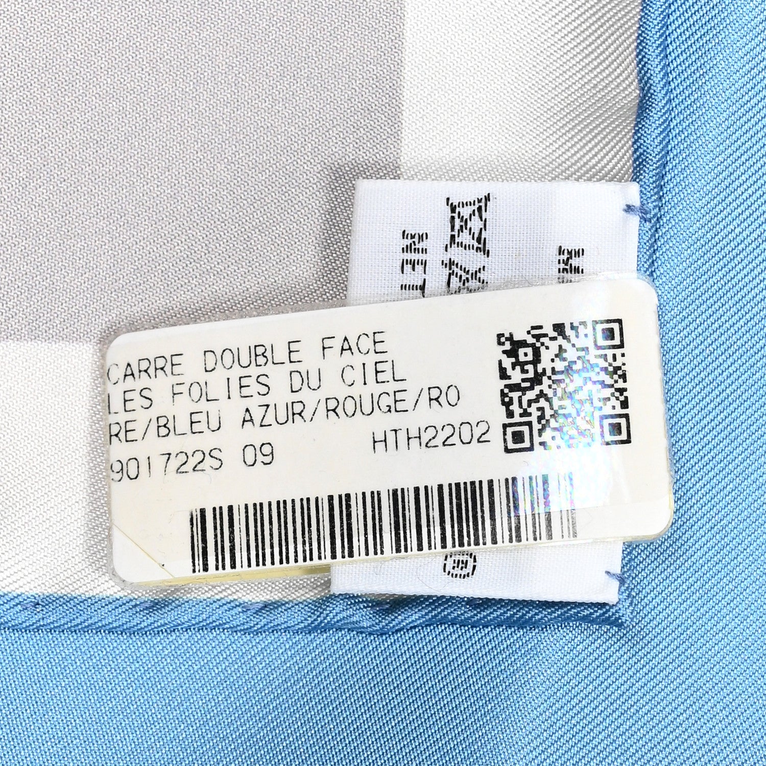 Hermes Silk Les Folies Du Ciel Double Face Scarf 90 Bleu Azur Rouge Rose 6 of 6