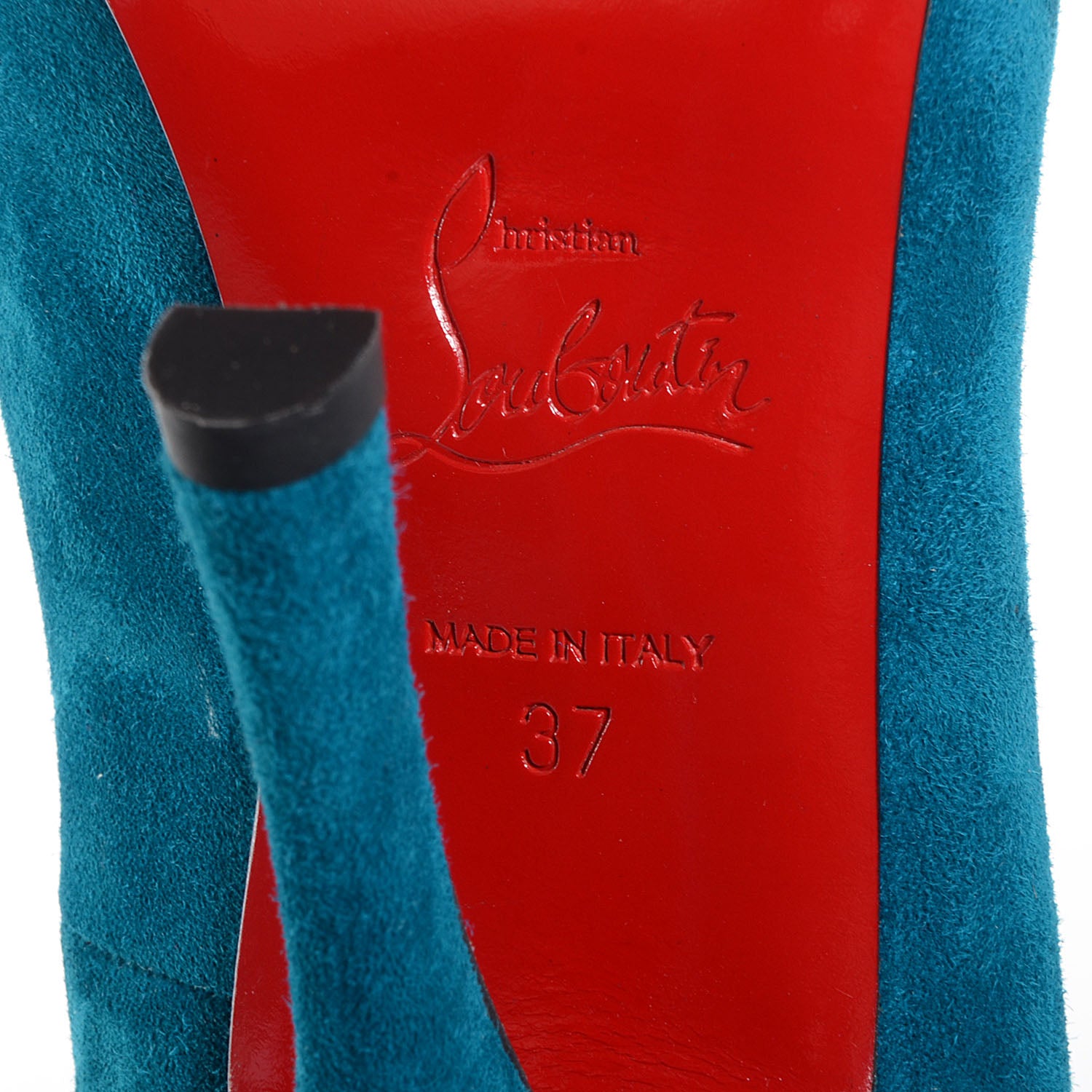 Christian Louboutin Suede Maryl 120 Pumps 37 Peacock 6 of 7