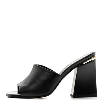 Chanel Shiny Goatskin Pearl Mule 40 Black 1 of 9