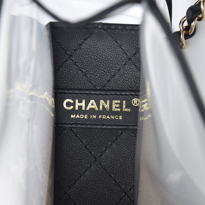 Chanel Lambskin PVC Medium Coco Sand Flap Black 6 of 9
