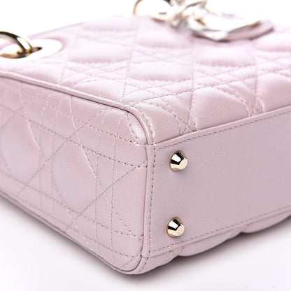 Christian Dior Metallic Lambskin Cannage Mini Lady Dior Lotus 8 of 10