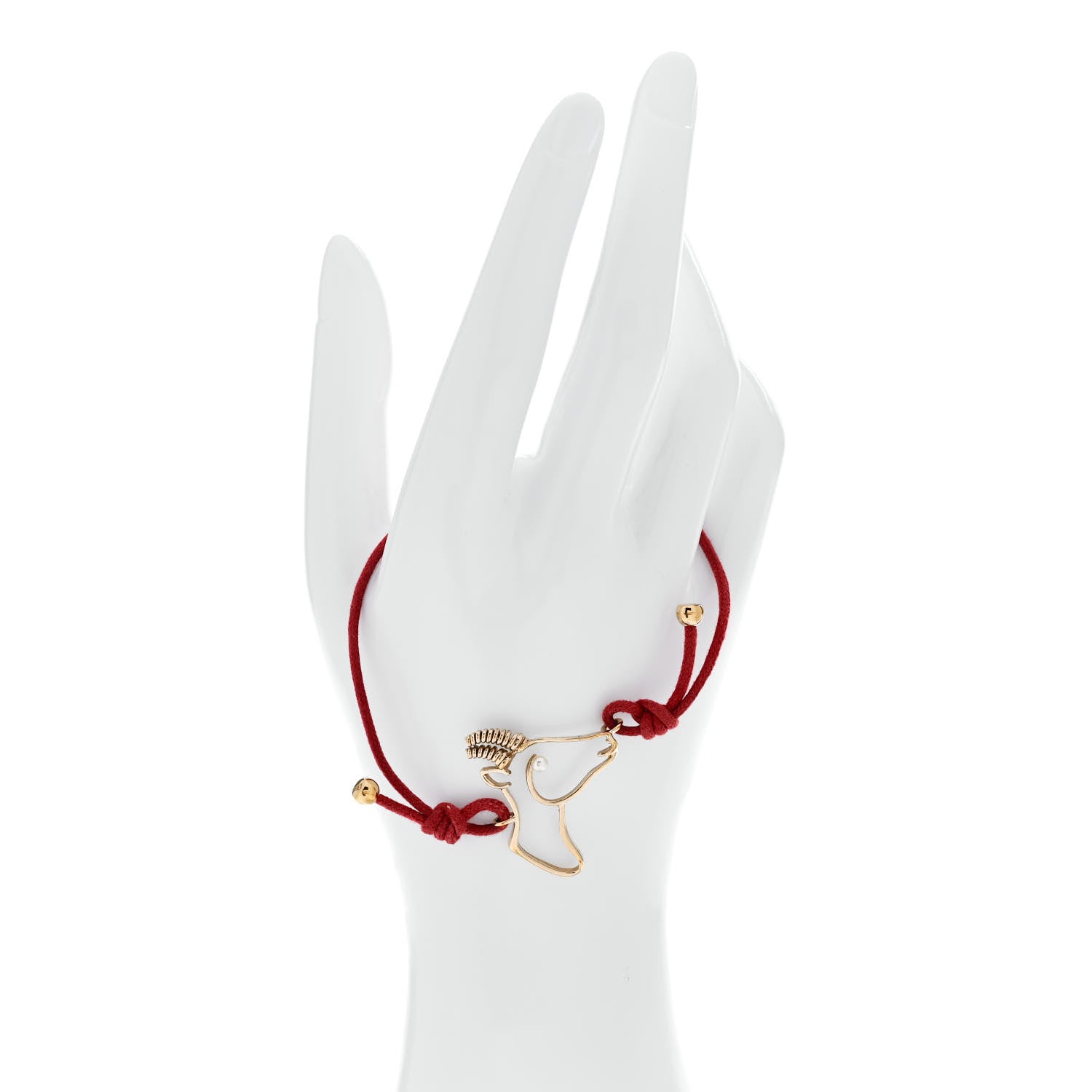 Christian Dior Pearl Diorelita Chinese New Year Ram Bracelet Red 2 of 4