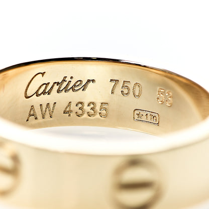 Cartier 18K Yellow Gold 5.5mm LOVE Ring 53 6.25 3 of 3