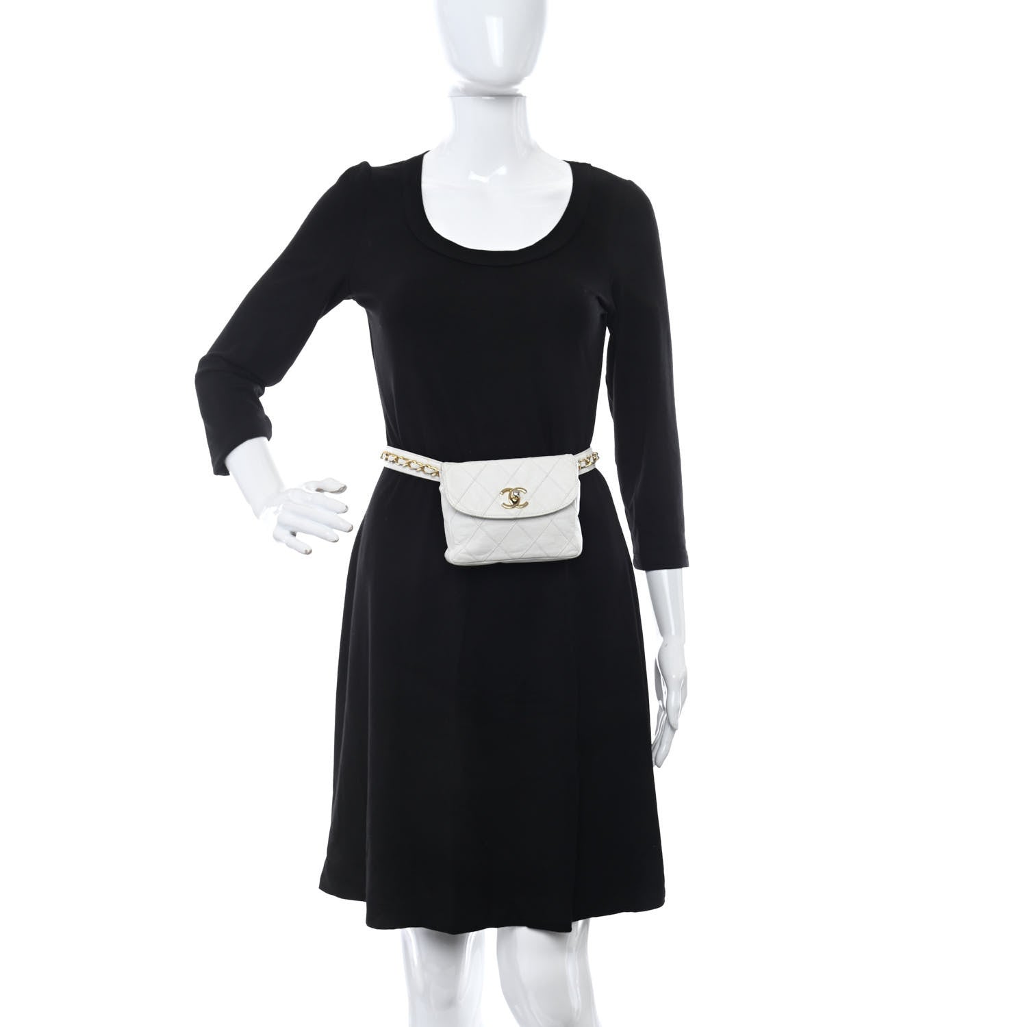 Chanel Lambskin Quilted Flap Waist Belt Bag 70 28 White 2 of 21
