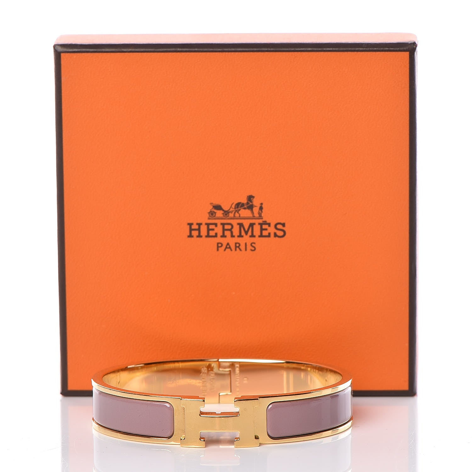 Hermes Enamel Narrow Clic Clac H Bracelet GM Bois De Rose 5 of 5