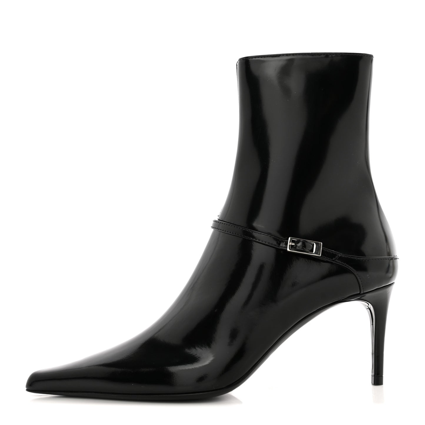 Patent Vendome Buckle Ankle Booties 36 Black
