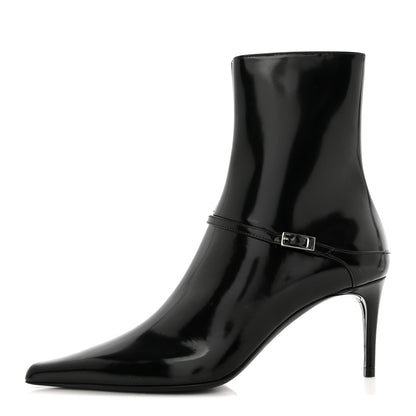 Saint Laurent Patent Vendome Buckle Ankle Booties 36 Black 1 of 9