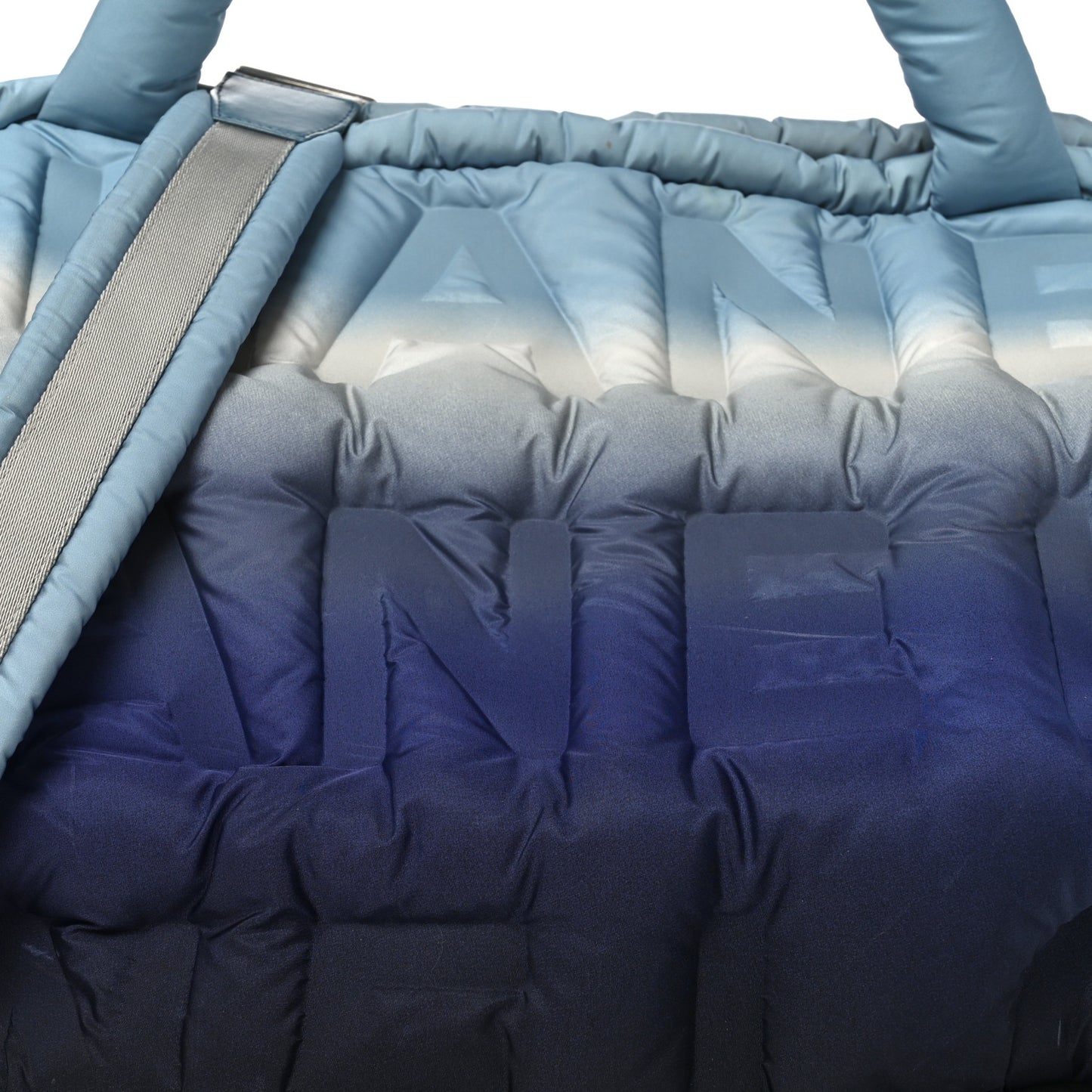 Nylon Embossed Doudoune Bowling Bag Blue White