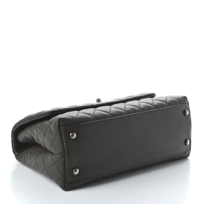 Chanel Caviar Lizard Quilted Small Coco Handle Flap Dark Grey 4 of 11