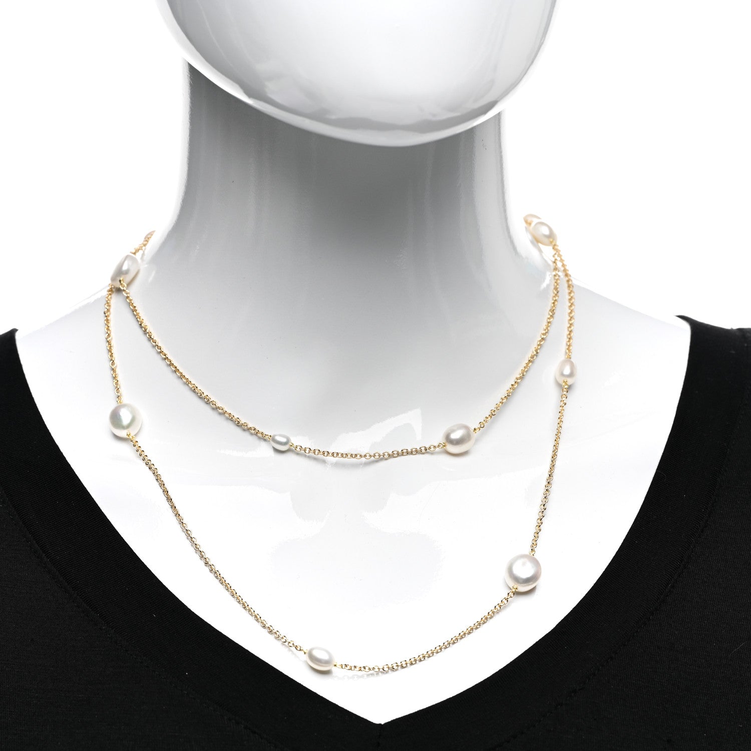 Tiffany 18K Yellow Gold Elsa Peretti Pearls By The Yard Sprinkle Necklace 2 of 4