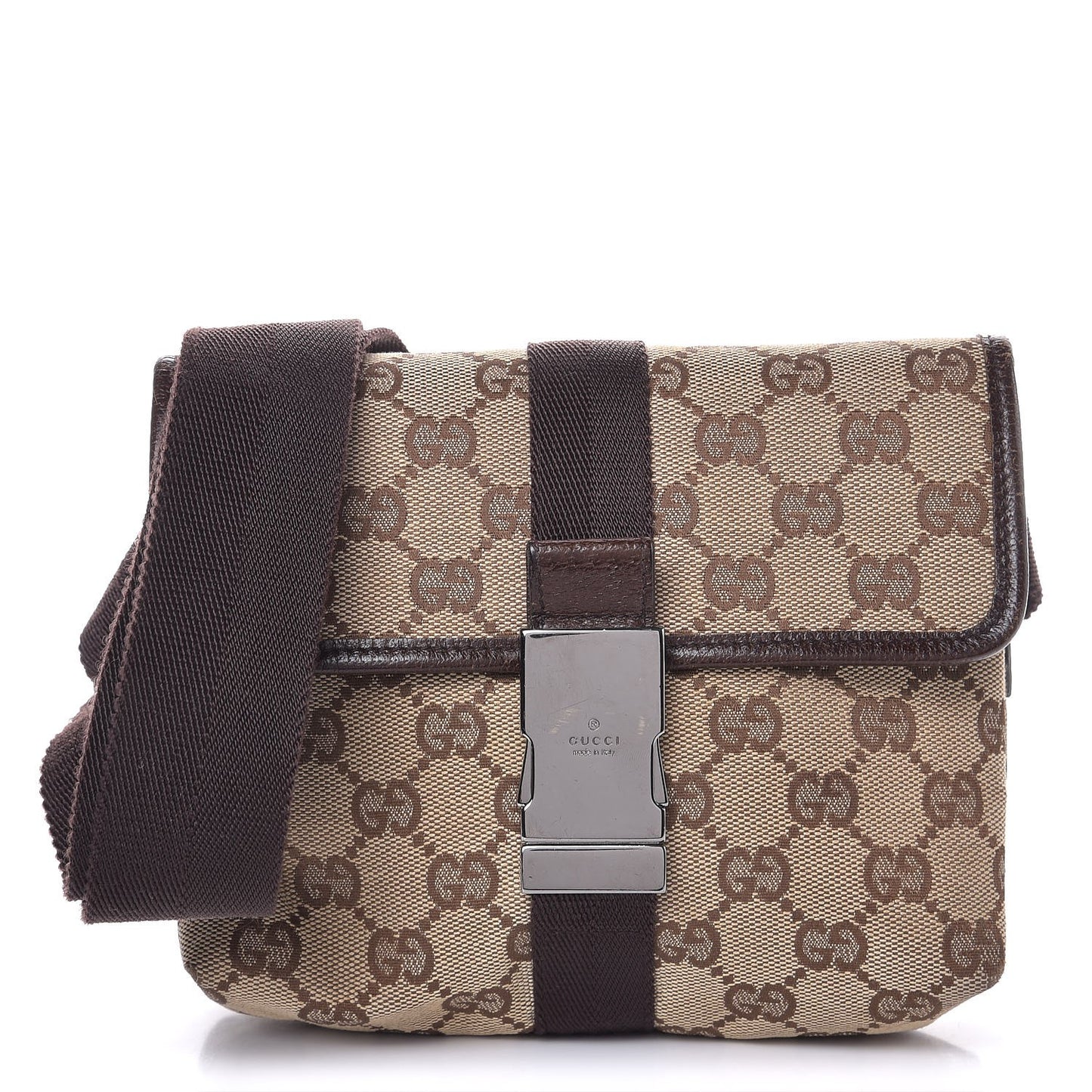 Monogram Waist Pouch Bag Dark Brown
