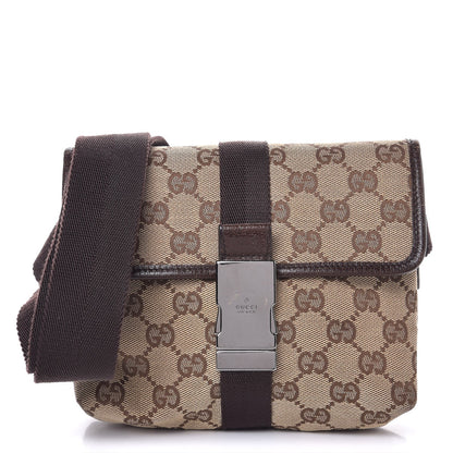 Gucci Monogram Waist Pouch Bag Dark Brown 1 of 7