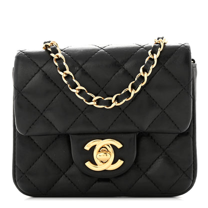 Chanel Lambskin Quilted Extra Mini Square Flap Black 1 of 10