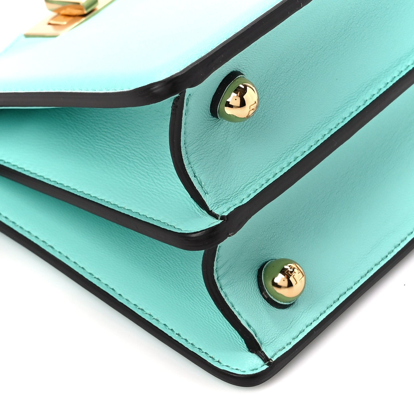 Shiny Nappa Petite Peekaboo I SEE U Satchel Spring Turquoise