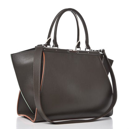 Fendi Vitello Dolce Century Petite 3Jours Tote Carbone 4 of 16