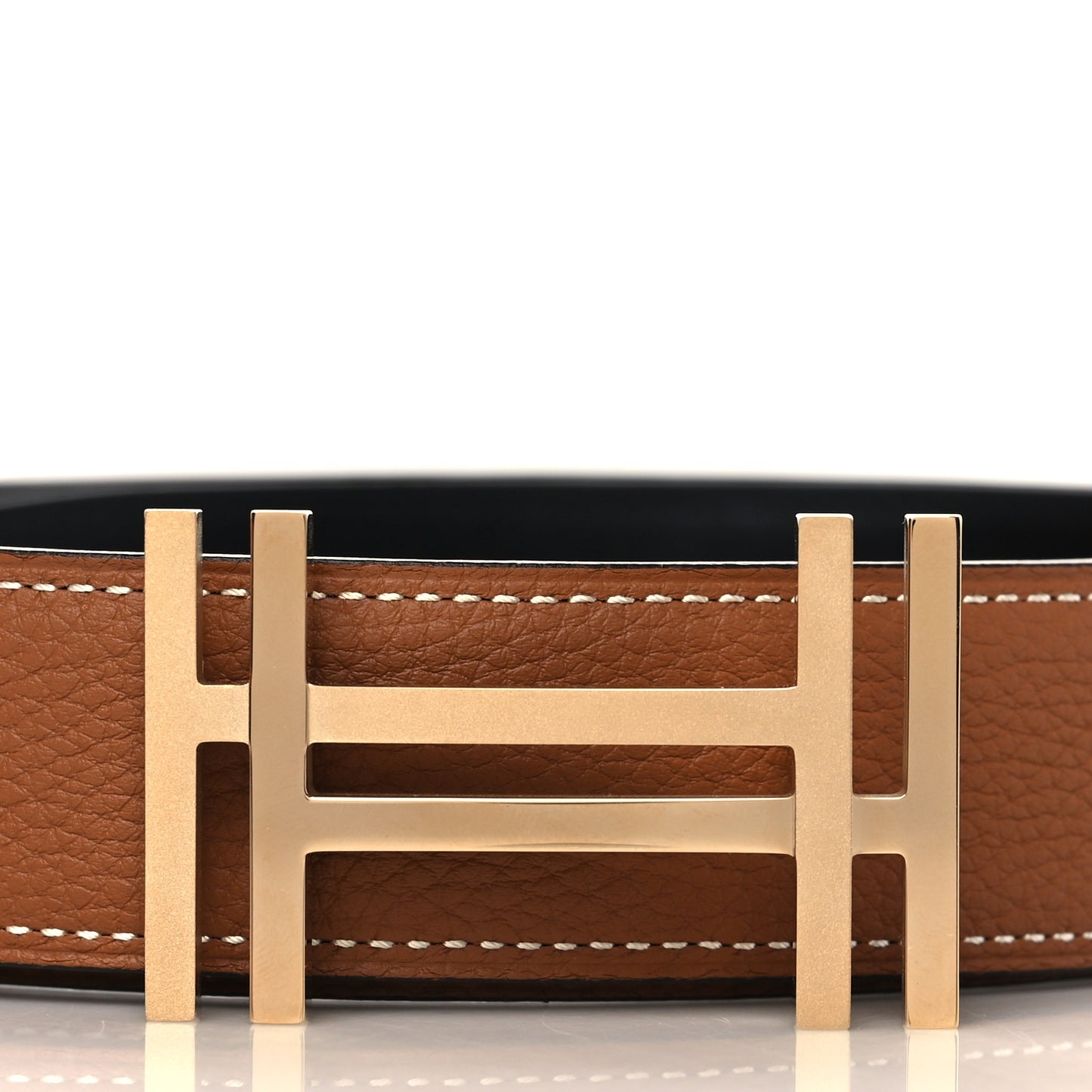 Box Togo 32mm Au Carre H Belt 85 Black Gold