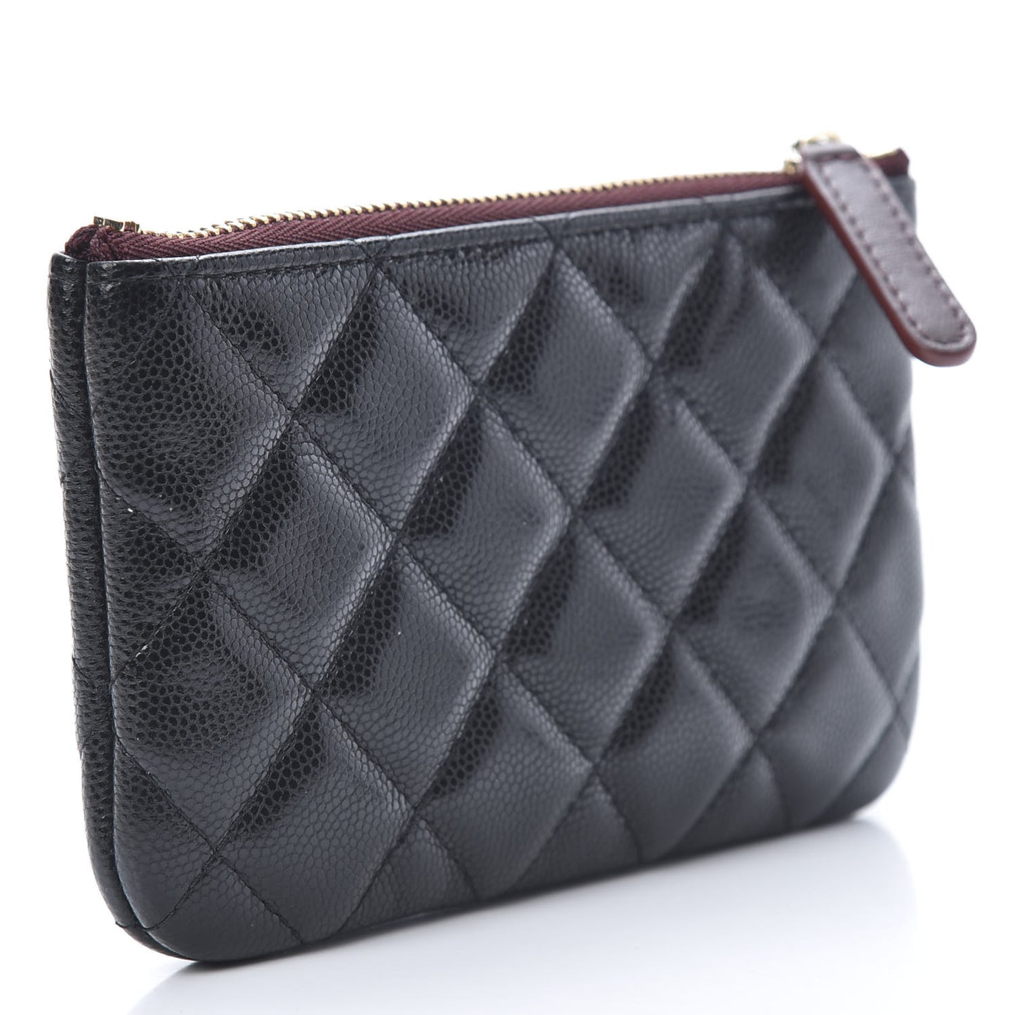 Caviar Quilted Small Cosmetic Case Black