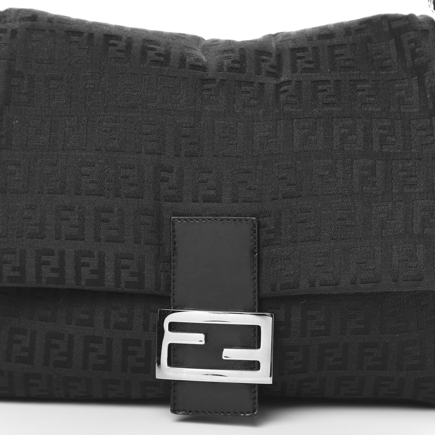 Fendi Zucchino Mama Baguette Black 10 of 10