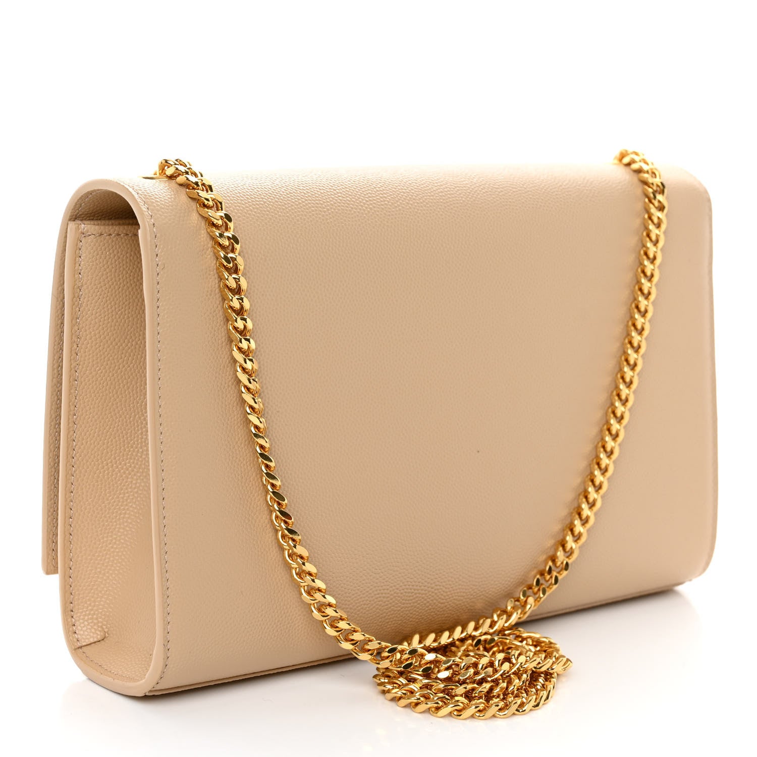 Saint Laurent Grain De Poudre Medium Monogram Kate Satchel Dark Beige 3 of 9